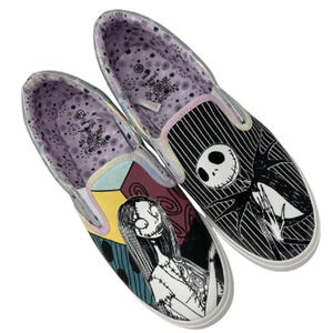 Disney Nightmare Before Christmas Jack & Sally Shoes Size 11 Slip-On Ground Up